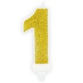 PARTYDECO BIRTHDAY CANDLE NUMBER 1 - GOLD
