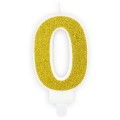 PARTYDECO BIRTHDAY CANDLE NUMBER 0 - GOLD