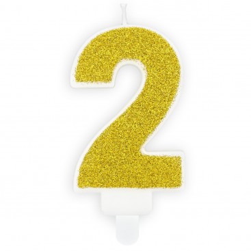PARTYDECO BIRTHDAY CANDLE NUMBER 9 - GOLD