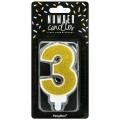 PARTYDECO BIRTHDAY CANDLE NUMBER 9 - GOLD