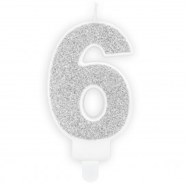 PARTYDECO BIRTHDAY CANDLE NUMBER 0 - SILVER