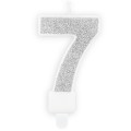PARTYDECO BIRTHDAY CANDLE NUMBER 7 - SILVER