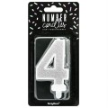 PartyDeco Birthday Candle Number 5 - Silver
