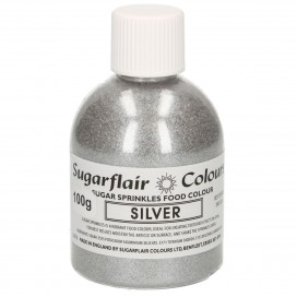 Spindintis spalvotas cukrus - sidabro (Silver), 100 g, Sugarflair