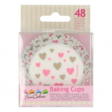 FunCakes Baking Cups -Hearts- pk/48