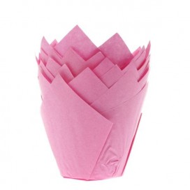 Keksiukų popierėliai-tulpės - rožinė (Pink), HOM (36 vnt.)