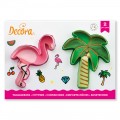 Flamingo and palm cookie cutters, Decora