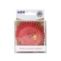 Бумажные формы для кексов - темно-розовые с золотыми кляксами, PME (30 шт.)