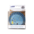 Бумажные формы для кексов - темно-голубые с золотыми кляксами, PME (30 шт.)