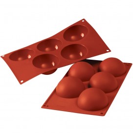 "5 Demi spheres" - Ø8cm pusrutulio silikoninė formelė, Silikomart