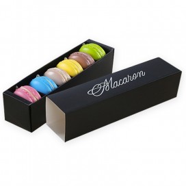 Box for macarons (6 pcs) - black