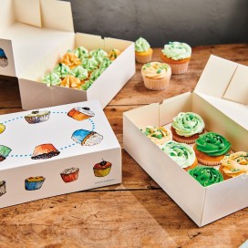 FunCakes Cupcake Box 6 -Cupcakes 24x16x8cm- + insert pk/3