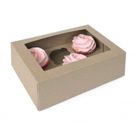 House of Marie Mini Cupcake Box 24 - Kraft pk/2