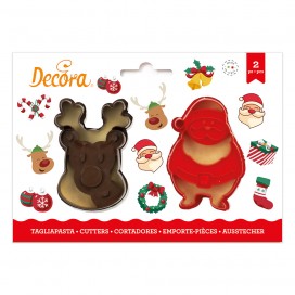 Sausainių formelių rinkinys "Kalėdų senelis ir elnias", Decora