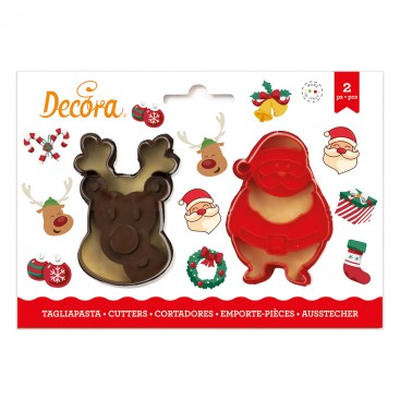 Набор формочек для печенья "Дед Мороз и олень", Decora