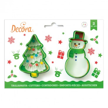 Decora Christmas tree and snowman pastry cutter