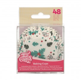 FunCakes Baking Cups Holly Leaf pk/48