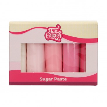 FunCakes Sugar Paste Multipack Pink Colour Palette 5x100 g