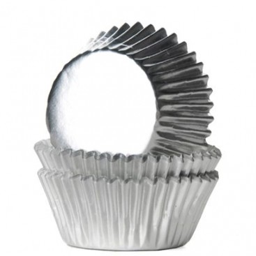 House of Marie Mini Baking Cups Foil Silver pk/36