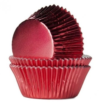 House of Marie Baking Cups Foil Red - pk/24