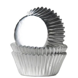 Бумажные формы для кексов - серебряный (Silver), HOM (24 шт.)
