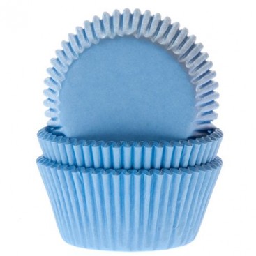 Бумажные формы для кексов - голубой (Light Blue), HOM (50 шт.)