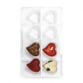 Formelė šokoladiniams saldainiams - Širdys (vidutinės, Ø4 cm), Decora