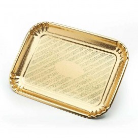 Поднос для закусок - прямоугольный, 30х22 см, золотой