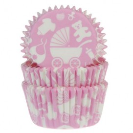 House of Marie Baking Cups Baby Pink pk/50