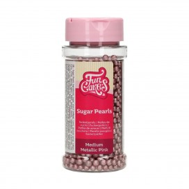 FunCakes Sugar Pearls Medium Metallic Pink 80 g