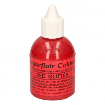 Dažai purškimo aparatui - raudona (Glitter Red), 60 ml, Sugarflair