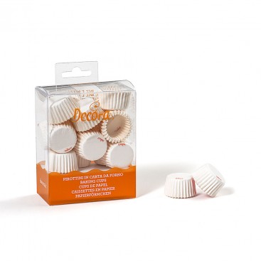Бумажные MINI формы для конфет - белые, Decora (200 шт.)