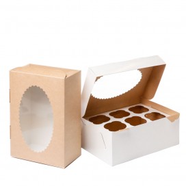 Cupcake Box 6 - Kraft