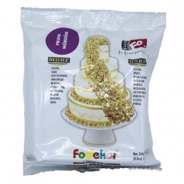 Cake coating paste (Fondant) - Bordo, 250 g, Fodekor