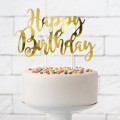 Декорация (топпер) "Happy Birthday Gold", Party Deco