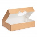 Коробка для пончиков (6), крафтовая с окошком