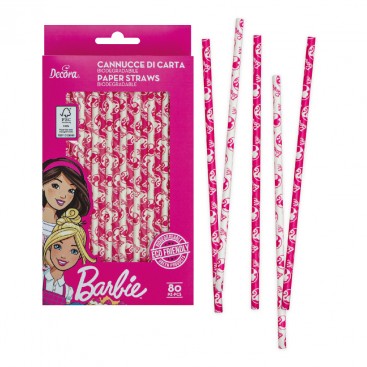 Бумажные трубочки - Barbie, Decora (80 шт.)