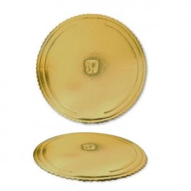 Поднос круглый с волнистым краем - золотой (Gold), ø30 см