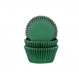 Бумажные MINI формы для кексов - темно-зеленый (Dark Green), HOM (60 шт.)