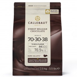 Juodasis šokoladas "Extra Dark 70,5%", 2.5 kg, Callebaut