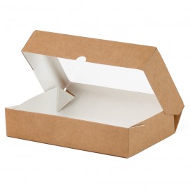 Коробка крафтовая с окошком, 20x12 cm