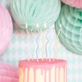 Набор свечек "Волнистые пастельные", PartyDeco (8 шт.)