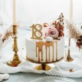 PartyDeco Birthday Candle Number 8 - Modern Gold