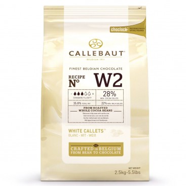 Baltasis šokoladas "W2 28%", 2.5 kg, Callebaut