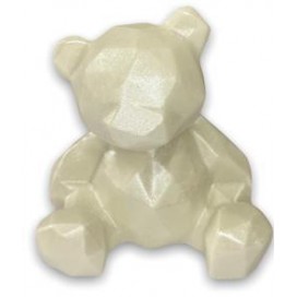 SL Edible Cake Topping Decorations - Geometric Teddy Bear Pearl White