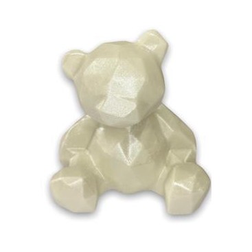 Съедобные украшения - геометрический медвежонок, белый (Pearl White)