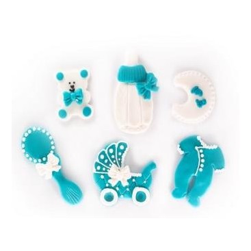 SL Edible Cake Topping Decorations - Baby Set Blue