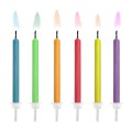 PartyDeco Birthday Candles Coloured Flames pk/6