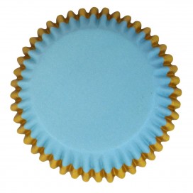 PME FOIL LINED BAKING CUPS BLUE WITH GOLD TRIM PK/30