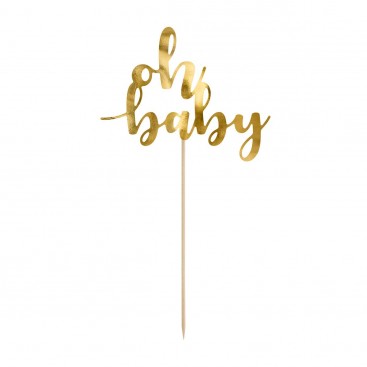 PartyDeco Cake Topper Happy Birthday - Gold